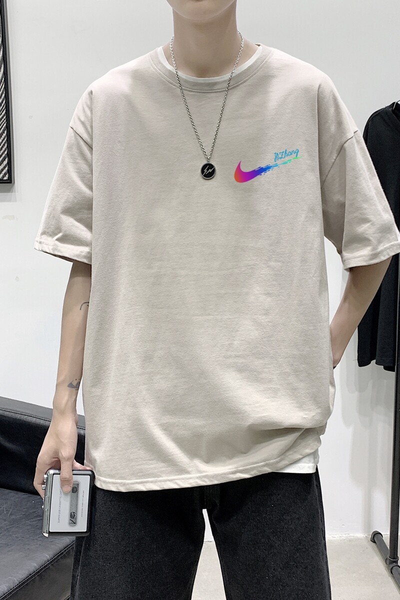 T2227P25港风室内复古印花夏款圆领短袖潮情侣宽松夏季半袖T恤,男装T恤,星座510A-1