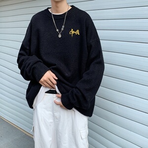 MD2819P55男2022秋季新款男士时尚圆领毛衣潮流百搭套头针织衫图片