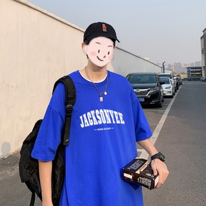 T3325落肩款宽松T恤克莱因蓝T男港风T恤仓库一件起正常配送中