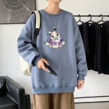 Y2614P38港风21秋季新款动漫圆领卫衣男潮流宽松青少年休闲外套，男装卫衣，星座510A-1