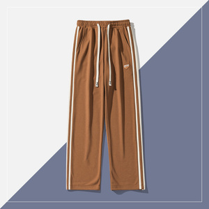 K7919时尚条纹裤子男士美式重磅直筒裤阔腿潮牌卫裤休闲裤运动裤图片