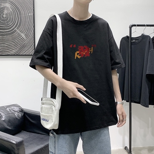 2021港风夏季宽松男女情侣短袖T恤 XZ1102-1-T1707-P25图片