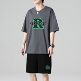 TZ3515短袖t恤男夏季薄款潮牌短裤休闲运动套装轻奢时尚感男士，男装休闲套装，星座510A-1