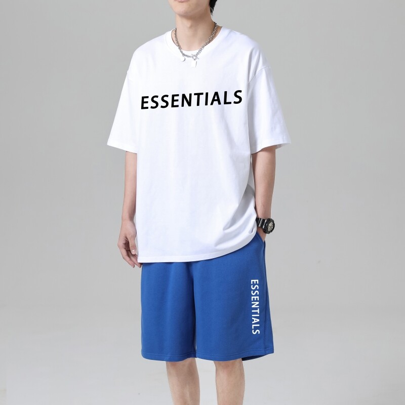 TZ3883轻奢时尚感男士短袖t恤男夏季薄款潮牌短裤休闲运动套装,男装休闲套装,星座510A-1
