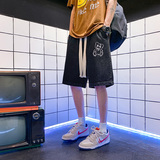 DN3808P45港风牛仔短裤男宽松休闲韩版日系港风潮牌工装短裤男，男装牛仔裤，星座510A-1