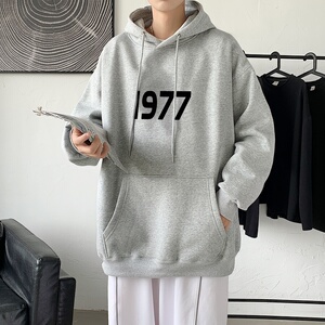 LD5670P38连帽卫衣2023秋季新款男百搭宽松设计感男个性印花抽绳图片