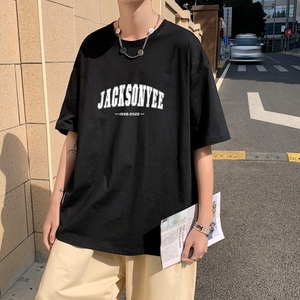 T3325P25克莱因蓝T男港风T恤落肩款宽松T恤 仓库一件起正常配送中图片