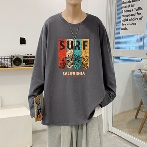 C2880P30男士长袖t恤春季潮牌薄款宽松潮流秋装卫衣服秋衣打底衫图片