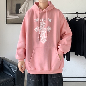 LD5674P38美式复古十字架卫衣男春秋季潮ins宽松痞帅高街重磅潮牌图片