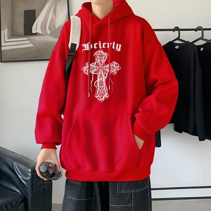 LD5674P38美式复古十字架卫衣男春秋季潮ins宽松痞帅高街重磅潮牌图片