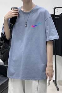 T2227P25港风室内夏装潮T恤男夏装款百搭印花短袖ins情侣装T恤