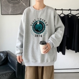 Y2478P38秋冬圆领潮牌印花上衣打底衫直筒长袖卫衣港风，男装卫衣，星座510A-1