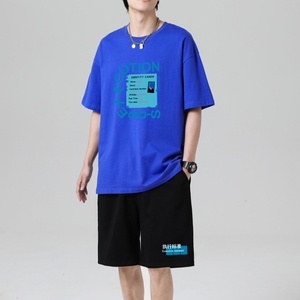 TZ3514轻奢时尚感男士短袖t恤男夏季薄款潮牌短裤休闲运动套装图片