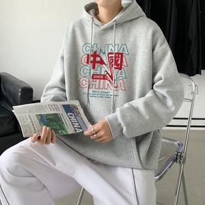 L2755P48秋冬卫衣2023秋新款港风ins连帽套头印花卫衣外套男卫衣图片