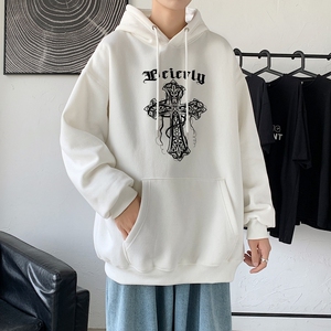 LD5674P38高街重磅潮牌美式复古十字架卫衣男春秋季潮ins宽松痞帅图片