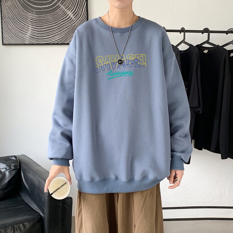 Y2548P38圆领卫衣男春秋季潮ins宽松休闲港风情侣长袖上衣，男装卫衣，星座510A-1