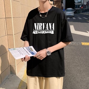 T3324克莱因蓝T男港风T恤落肩款宽松T恤 仓库一件起正常配送中图片