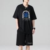 TZ3502轻奢时尚感男士短袖t恤男夏季薄款潮牌短裤休闲运动套装，男装休闲套装，星座510A-1