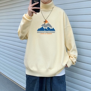 MG2810P65高领毛衣男春秋新港风ins潮流宽松慵懒风打底针织衫图片