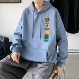 L2856P48港风模特秋装2022新款潮趣印花学生潮流男女情侣连帽卫衣，男装卫衣，星座510A-1