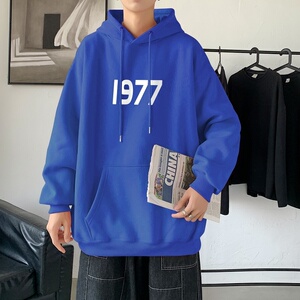 LD5670P38宽松设计感男个性印花抽绳连帽卫衣2023秋季新款男百搭图片