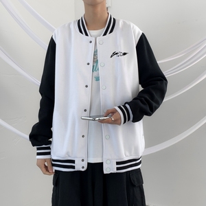 BQ3227P75港风潮牌休闲宽松夹克外套男男潮胸前小标印花棒球服图片