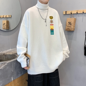 MG2853P65高领毛衣男休闲百搭潮牌2022年新款bf慵懒风简约针织衫图片