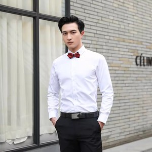 CSC8589P29秋冬款商务男士修身学院风白色正装衬衣正装套装大码图片