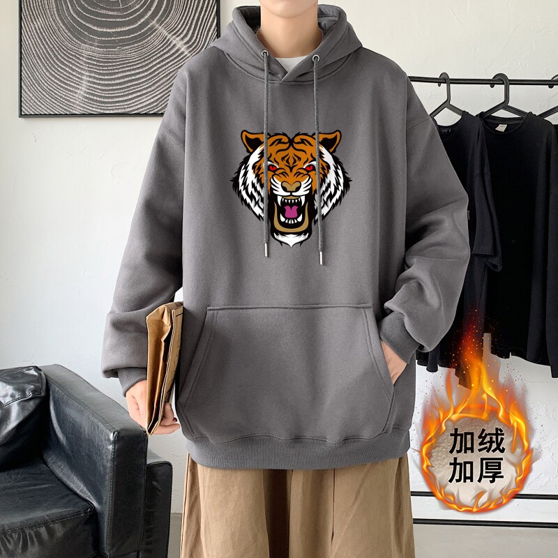 L2894P65韩版ins男士学生宽松运动连帽卫衣加绒加厚连帽外套，男装卫衣，星座510A-1