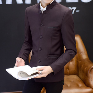 XZ8634P75中山装男装休闲牌西装剪标西服潮外套立领单西男风图片