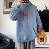 LR2921P65冬卫衣加绒加厚男装宽松港风日系外套连帽衣服宽松卫衣，男装卫衣，星座510A-1