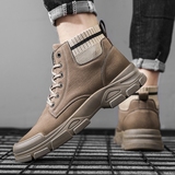 X2599P38秋季新款高帮马丁靴英伦风中帮百搭工装沙漠潮鞋潮流男靴，男鞋马丁靴，星座614-1