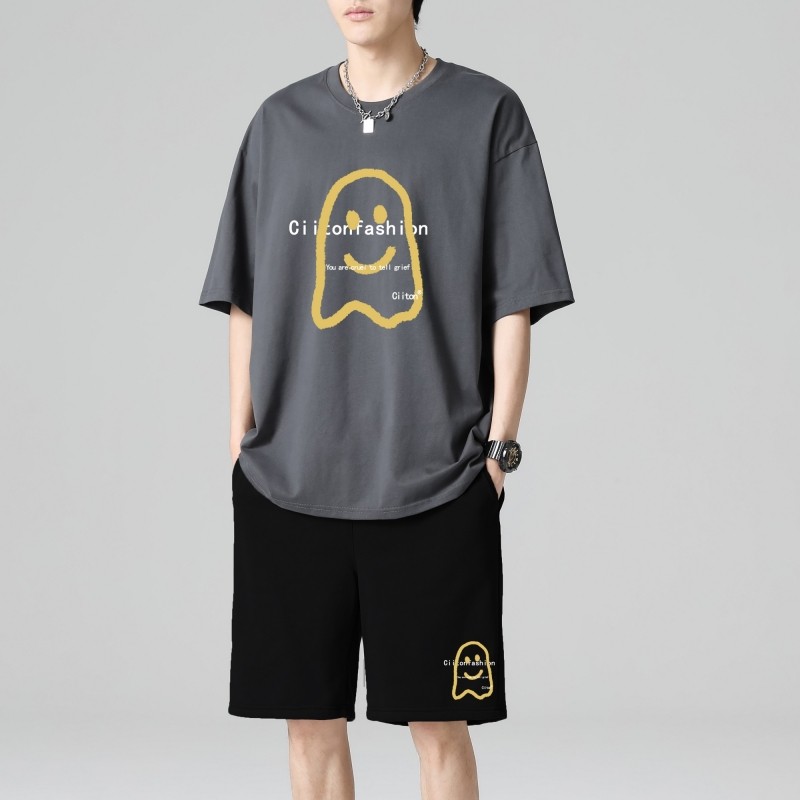 TZ3884休闲运动套装轻奢时尚感男士短袖t恤男夏季薄款潮牌短裤图片