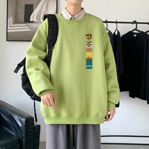 Y2857P38主推男圆领韩版运动外套ins港风青少年上衣21秋冬卫衣图片