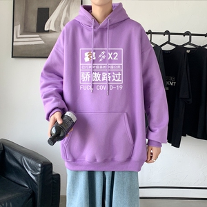 L2423P48秋季上新休闲连帽百搭韩潮外套卫衣男情侣装连帽卫衣图片