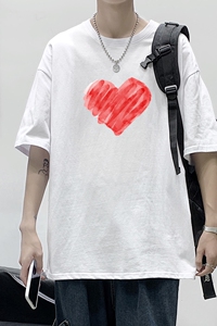 T1685P25 港风 100%棉 2022新款短袖T恤男印花青春休闲图片