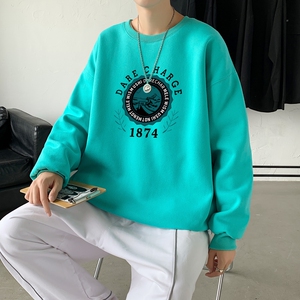 Y2478P38秋冬 圆领潮牌印花上衣打底衫直筒长袖卫衣 港风图片