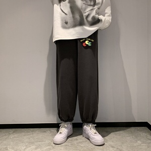 KD3458长裤 2022春夏新款港风长麦穗裤绳裤拼接休闲裤小脚卫裤图片
