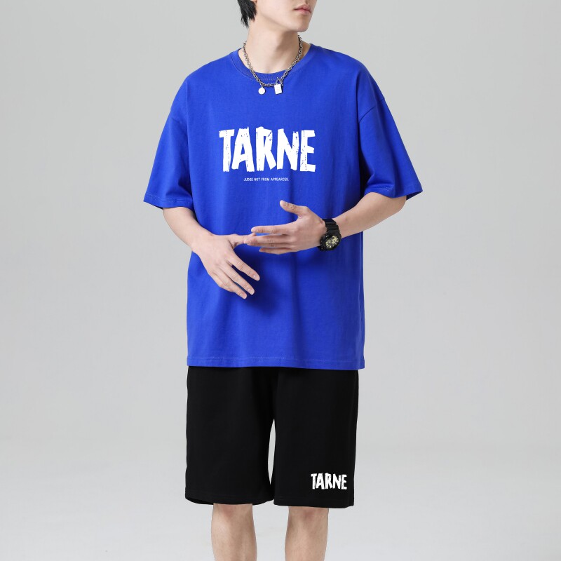 TZ3513休闲运动套装轻奢时尚感男士短袖t恤男夏季薄款潮牌短裤,男装休闲套装,星座510A-1