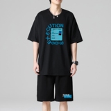 TZ3514休闲运动套装轻奢时尚感男士短袖t恤男夏季薄款潮牌短裤，男装休闲套装，星座510A-1