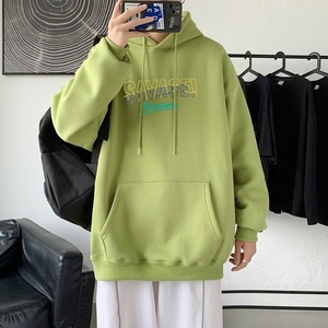 L2549P48新款2022秋冬连帽卫衣男大码运动帽衫宽松薄外套卫衣