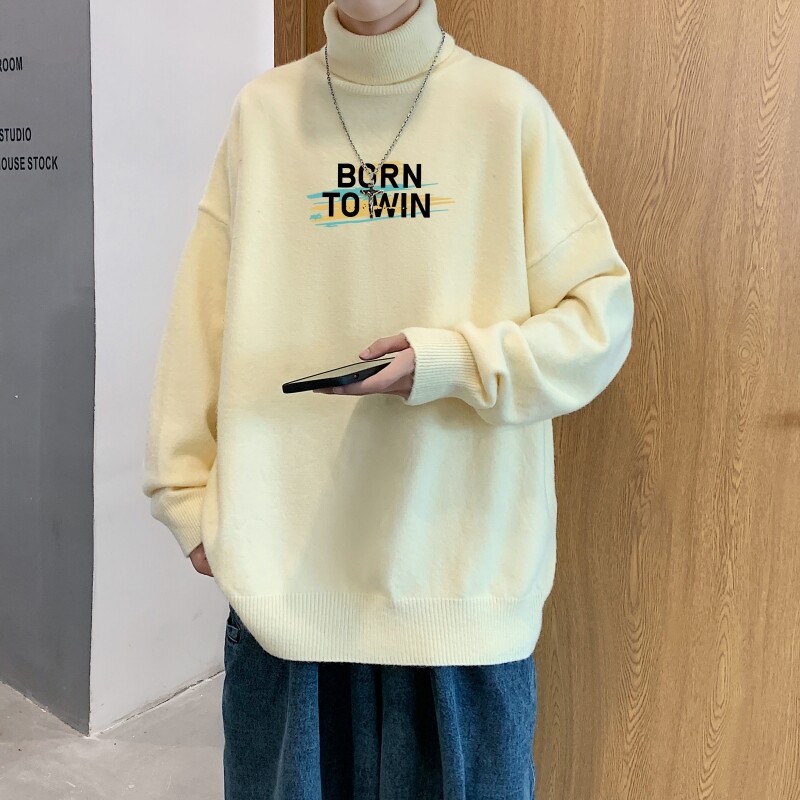 MG2699P65秋冬季潮流百搭高领毛衣男内搭打底衫潮牌ins纯色针织衫图片