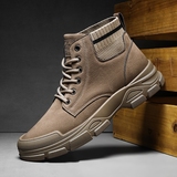 X2599P38马丁靴男高帮英伦风中帮工装沙漠作战训靴机车秋冬季男鞋，男鞋马丁靴，星座614-1