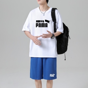 TZ3886轻奢时尚感男士短袖t恤男夏季薄款潮牌短裤休闲运动套装图片