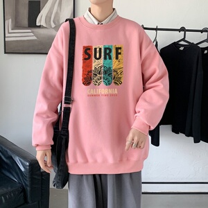 Y2879P38新款秋季男士bf宽松卫衣港风卫衣新款圆领韩版潮流衣服图片