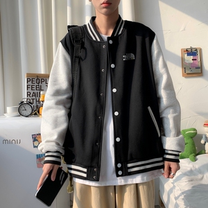 BQ3223P75港风潮牌休闲宽松夹克男潮胸前小标印花棒球服外套男图片