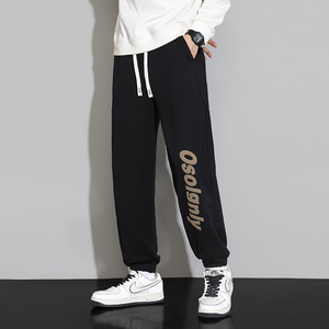K7435P30加绒P40校服裤子藏青色潮牌oversize直筒垂感运动卫裤男图片