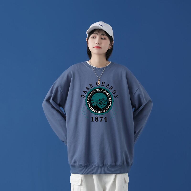 Y2478P38中性模特21秋冬男圆领韩版嘻哈运动外套ins港风休闲卫衣,男装卫衣,星座510A-1