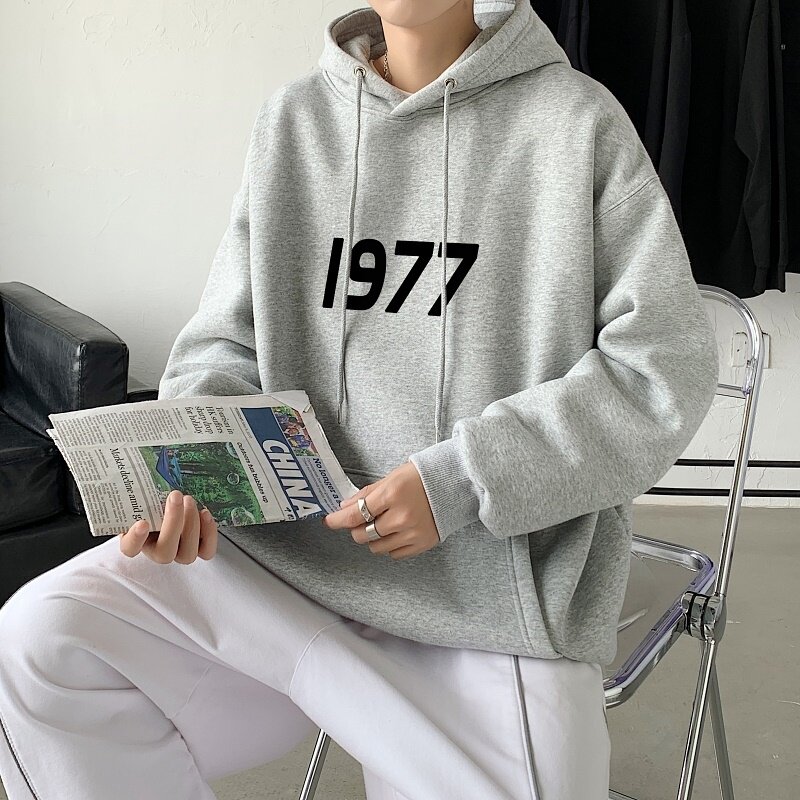 LD5670P38设计感男个性印花抽绳连帽卫衣2023秋季新款男百搭宽松,男装卫衣,星座510A-1