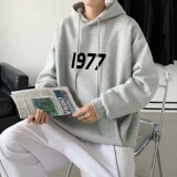 LD5670P38设计感男个性印花抽绳连帽卫衣2023秋季新款男百搭宽松，男装卫衣，星座510A-1